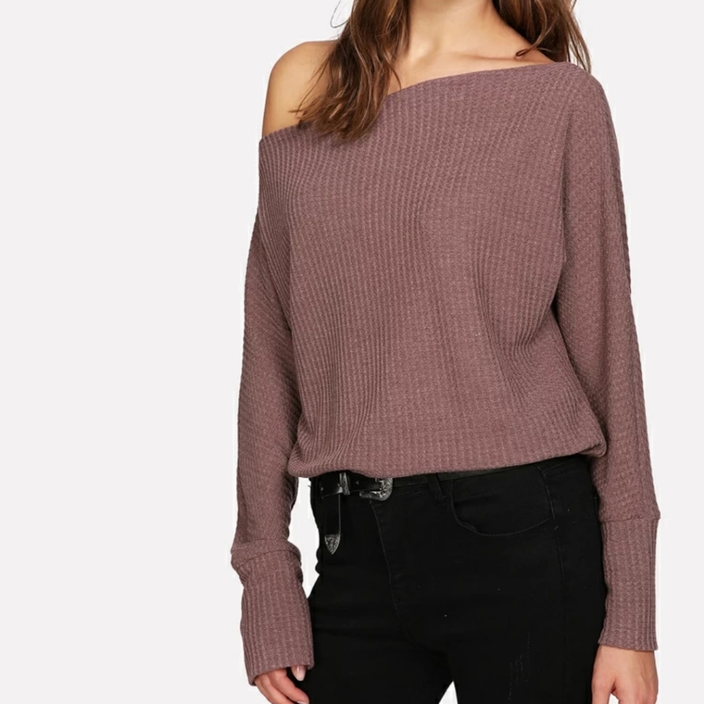 3 for $25 Shein Oblique Shoulder Dolman Sleeve Sweater